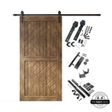 Patterned Single Door Barn Door Kit | Black Barn Door Hardware