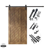 Slanted Single Barn Door Kit | Black Hardware