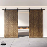 Slanted Double Barn Door Kit | Black Hardware