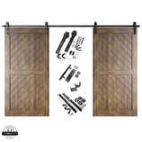 Slanted Double Barn Door Kit | Black Hardware