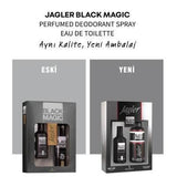 Jagler Black Magic Men's Fragrance Set: Long Lasting Woody Spicy Cologne & Deodorant for the Modern Man