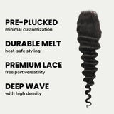 Deep Wave 2x6 HD Lace Human Hair Closure