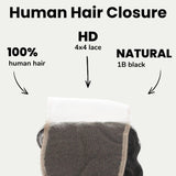 Deep Wave 4x4 HD Lace Human Hair Closure