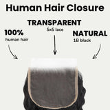 Deep Wave 5x5 Transparent Lace Human Hair Closure