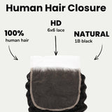 Deep Wave 6x6 HD Lace Human Hair Closure