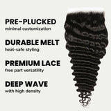 Deep Wave 7x7 HD Lace Human Hair Closure