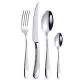 Diagonal Textured Stainless Steel Cutlery Set | 3CARATS