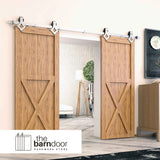 Diamond Brushed Nickel Single Track Barn Door Hardware Kit