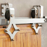 Diamond Brushed Nickel Double Bypass Barn Door Hardware Kit