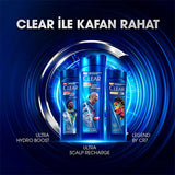Clear Men Vin’cius Jœnior Anti-Dandruff Shampoo: Ultra Hydro Boost for Men - 10x Deeply Moisturizing, Eucalyptus & Cedarwood, Fight Dry Scalp & Flakes