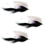 Dolly Llama Stinger Streamer Flies - 3 Black and White - Size 4