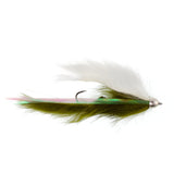 Dolly Llama Stinger Streamer Flies - 3 Olive and White  Size 4