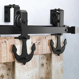 Anchor Black Double Bypass Barn Door Hardware Kit