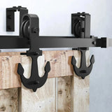 Classic Double Bypass 2 Door Barn Door Kit | Black Hardware