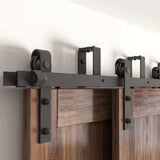 Classic Double Bypass 2 Door Barn Door Kit | Black Hardware
