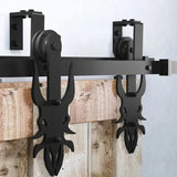 Imperial Black Double Bypass Barn Door Hardware Kit