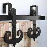 Mustache Black Double Bypass Barn Door Hardware Kit