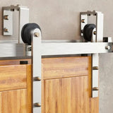 Classic Double Bypass 2 Door Barn Door Kit | Brushed Nickel Hardware