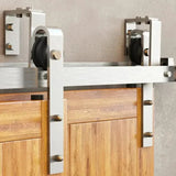 Classic Double Bypass 2 Door Barn Door Kit | Brushed Nickel Hardware