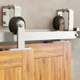 Classic Double Bypass 2 Door Barn Door Kit | Brushed Nickel Hardware