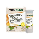 Youplus Vitamin C Effervescent Tablets with Zinc and Propolis - Immune System Support Supplement for Adults