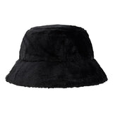 Eklips Black Plush Bucket Hat for Cozy Style