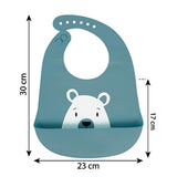 Sevi Bebe Silicone Baby Bib - Waterproof, Adjustable, and Easy to Clean for Mess-Free Mealtime