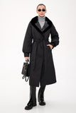 Genuine Mink Fur Real Python Leather Trim Coat