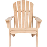 Ergonomic Natural Cedar Wood Adirondack Chair