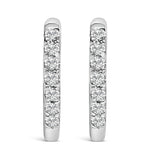 10K Rose Gold 1/4 Cttw Diamond Double Sided Huggie Hoop Earrings