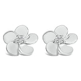 10K White Gold 1/3 Cttw Lab Grown Diamond Flower Petal Stud Earrings