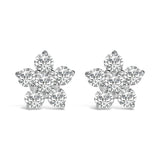 10K White Gold 1/2 Cttw Lab Grown Diamond Star Stud Earrings