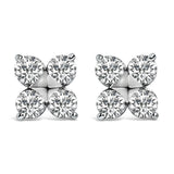 10K White Gold 1/2 Cttw Lab Grown Diamond Snowflake Stud Earrings