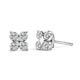 10K White Gold 1/2 Cttw Lab Grown Diamond Snowflake Stud Earrings