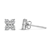 10K White Gold 1/2 Cttw Lab Grown Diamond Snowflake Stud Earrings