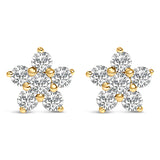 10K White Gold 1/2 Cttw Lab Grown Diamond Star Stud Earrings