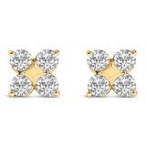 10K White Gold 1/2 Cttw Lab Grown Diamond Snowflake Stud Earrings