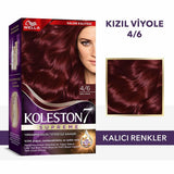 Wella Koleston Supreme 4/6 Kõzõl Viyole: Radiant Red Violet Hair Dye Kit - Long Lasting Color, Intense Shine & Deep Conditioning