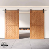 Fishbone Double Barn Door Kit | Black Hardware