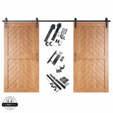 Fishbone Double Barn Door Kit | Black Hardware