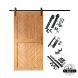 Patterned Single Door Barn Door Kit | Black Barn Door Hardware