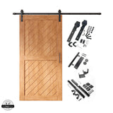 Slanted Single Barn Door Kit | Black Hardware