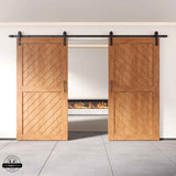 Slanted Double Barn Door Kit | Black Hardware