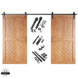 Slanted Double Barn Door Kit | Black Hardware