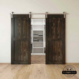 Classic Double Barn Door Kit | Brushed Nickel Hardware