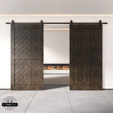 Fishbone Double Barn Door Kit | Black Hardware