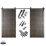 Fishbone Double Barn Door Kit | Black Hardware