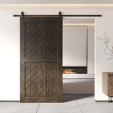 Fishbone Single Barn Door Kit | Black Hardware