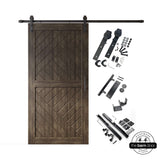 Patterned Single Door Barn Door Kit | Black Barn Door Hardware
