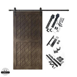 Slanted Single Barn Door Kit | Black Hardware